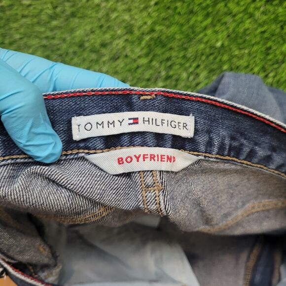 Y2K Tommy Hilfiger Boyfriend Jeans Womens 14 Long High Waisted Denim - Picture 9 of 11